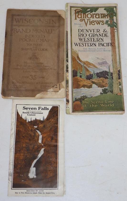 Group Of 3 1920's 7 Falls, Rio Grande & Wisconsin Tour Books & Maps (1 of 5)
