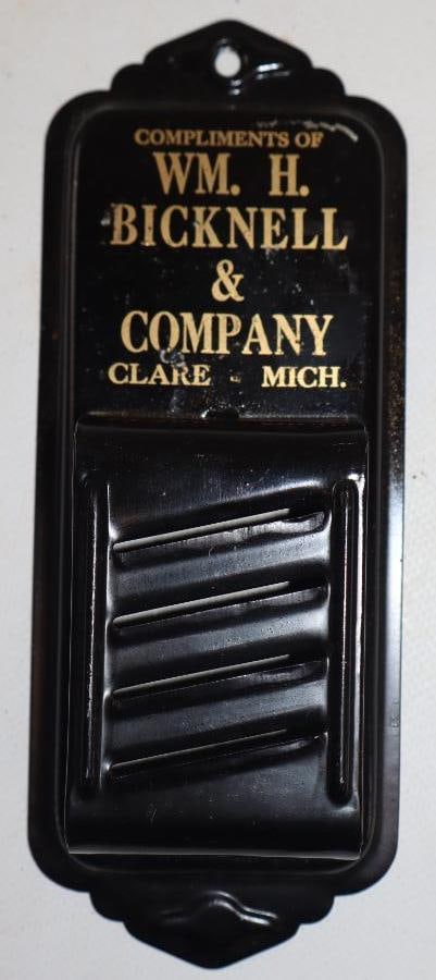 WM.H. Bicknell & Co Advertising Wall Mount Razor Blade Disposal Holder (1 of 2)