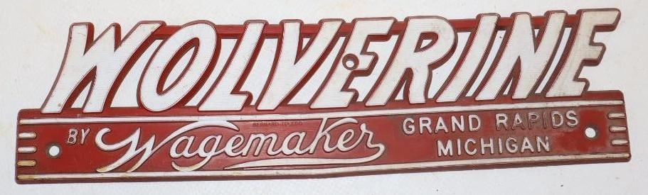 Wolverine Boats Die Cut Plastic Emblem: 8.75x 2.25