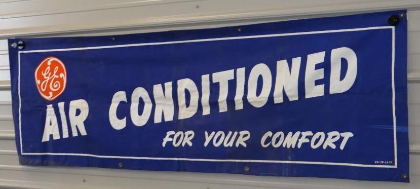 GE Air Conditioned For Your Comfort Advertising Banner: 69x 21