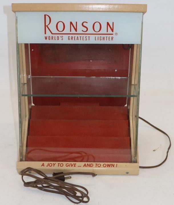 Ronson Refillable Lighter Counter Top Advertising Light Up Display (1 of 3)