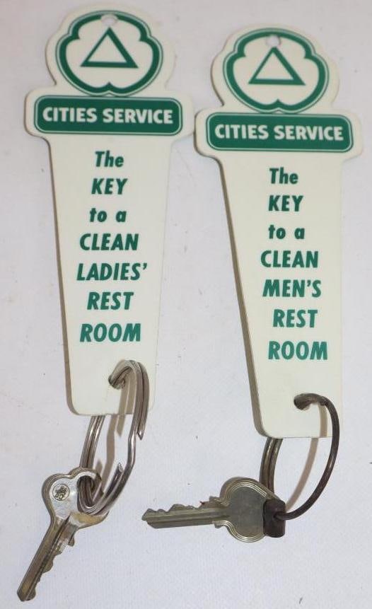 Pair Of Cities Servies Mens & Ladies Restroom Key Holders: 3x 9.5 Each