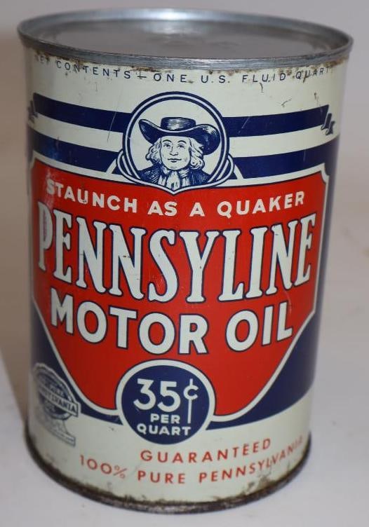 Pennsylene 35? Pricer Metal One Quart Oil Can: Empty. Has new top lid. 32oz