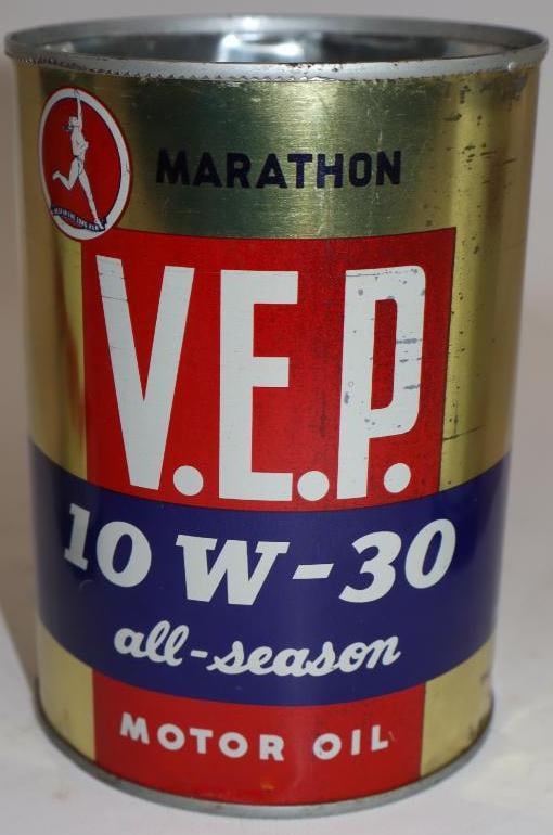 Marathon V.E.P. One Quart Metal Oil Can (1 of 5)