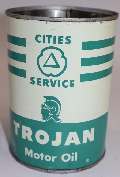 Cities Service Trojan One Quart Metal Oil Can (1 of 5)