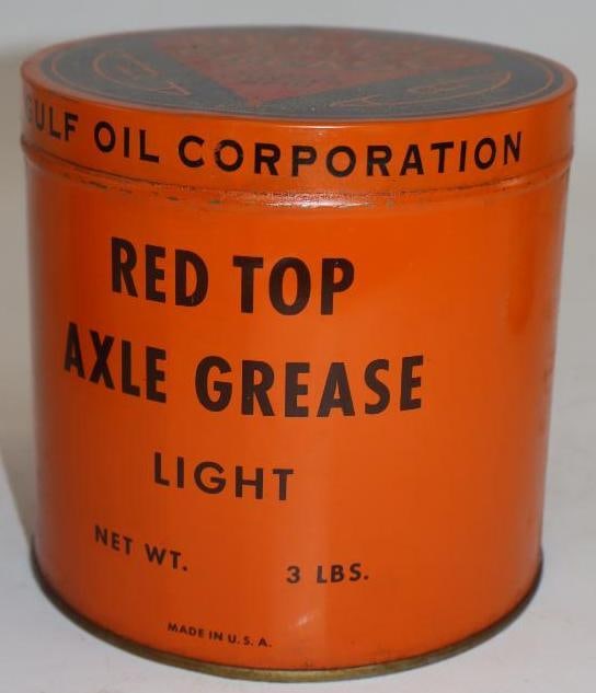 Gulf Red Top Three Pound Axle Grease Can with Great Gloss (1 of 3)
