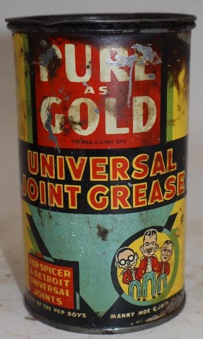 Pure as gold Pep Boys Universal One Pound Joint Grease Can (1 of 3)