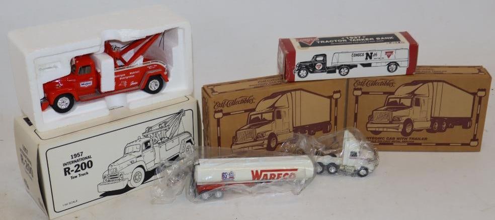 Group of 4 Conoco, Mobil, and Wareco Advertising Toy Trucks in Original Boxes (1 of 7)