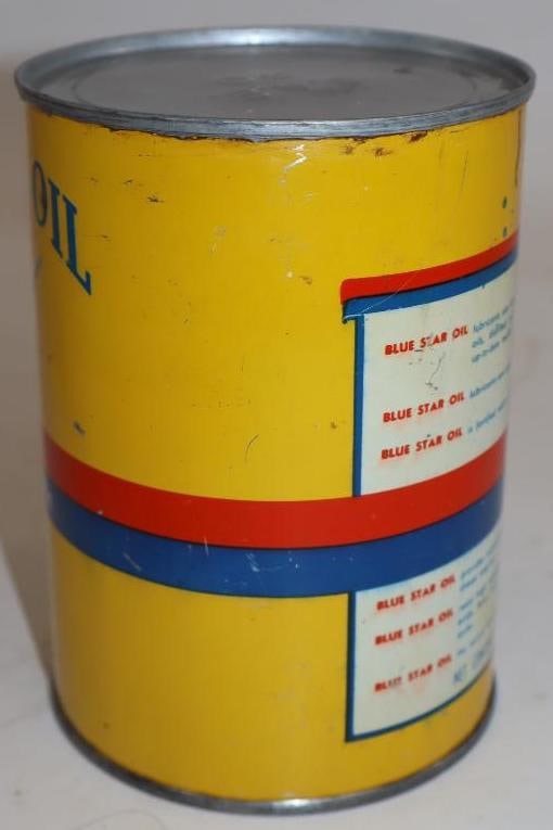 Blue-Star Metal One Quart Oil Can with Eagle - 2