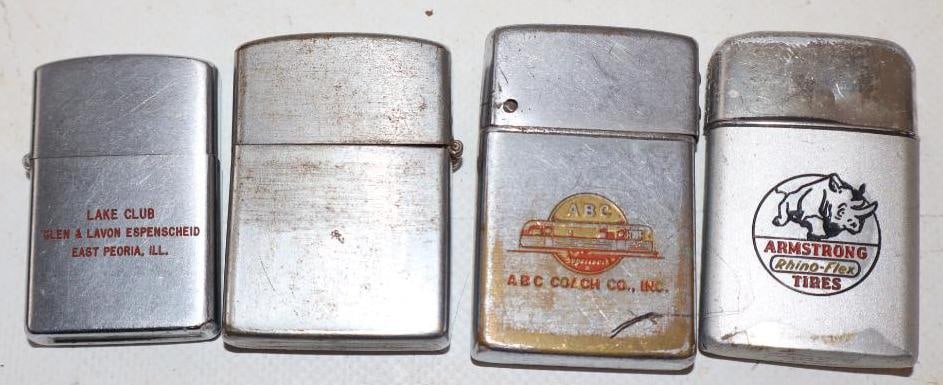 Group Of 4 Zippo Style Advertising Lighters (1 of 2)