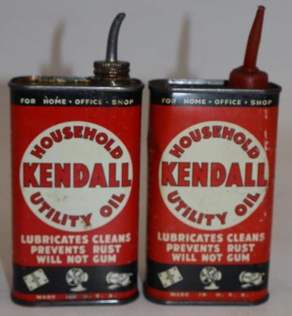 Group of 2 Kendall Half Pint Household Utility Oil Cans (1 of 2)