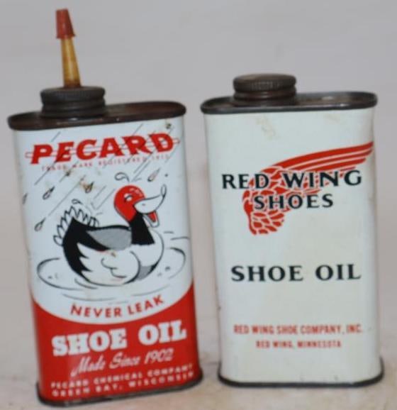 Group of 2 Red Wing and Pecard Shoe Oil Cans (1 of 2)