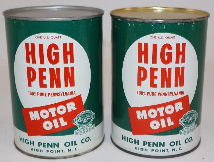 Group of 2 High Penn One Quart Metal Oil Cans (1 of 3)