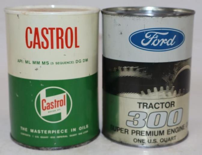 Group of 2 Castrolite and Ford One Quart Metal Oil Cans (1 of 2)
