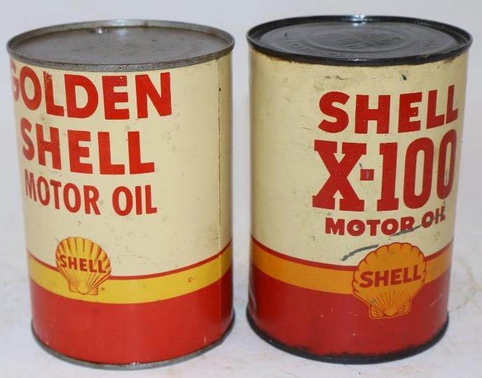 Group of 2 Different Metal Shell One Quart Oil Cans (1 of 2)