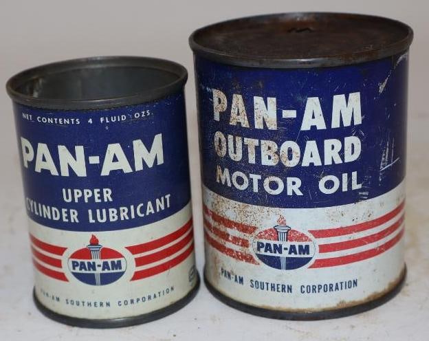 Group of 2 Pan-Am Outboard and Upper Cylinder Oil Cans (1 of 2)