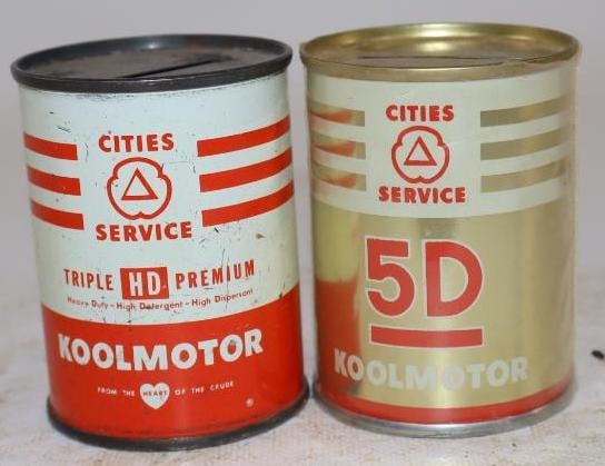 Group of 2 Cities Service Oil Can Shaped Coin Banks (1 of 2)