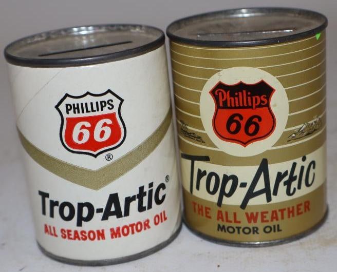 Group of 2 Phillips 66 Oil Can Shaped Coin Banks (1 of 3)