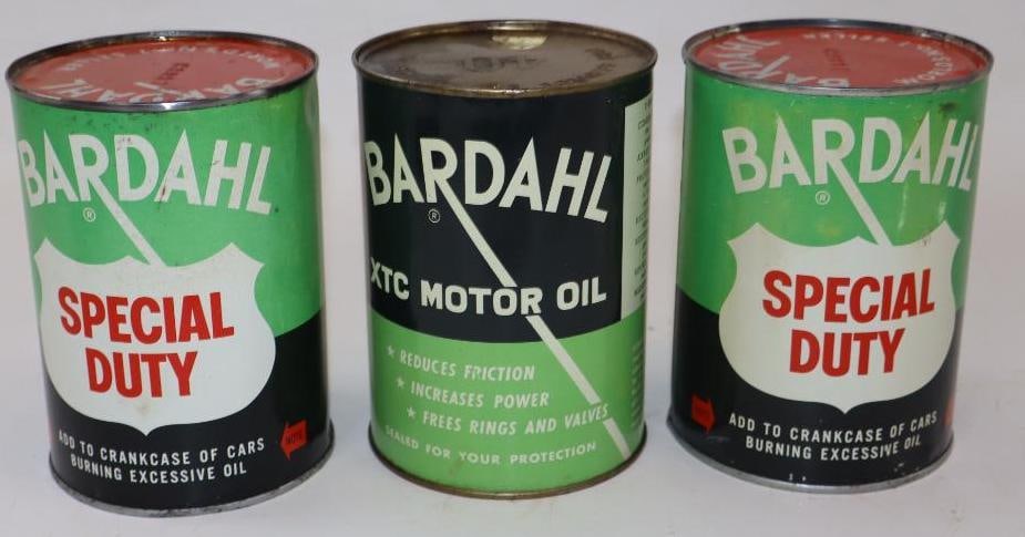 Group of 3 Bardahl Metal One Quart Oil Cans (1 of 2)