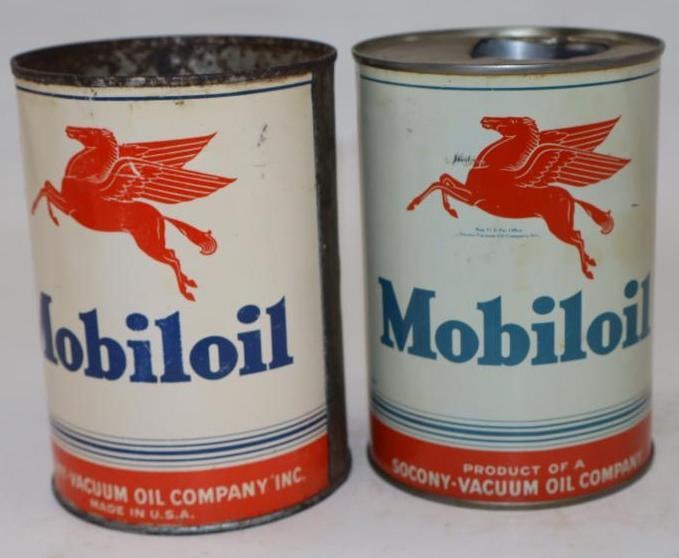 Group of 3 Different Mac Millan One Quart Metal Oil Cans: Empty. 32oz each