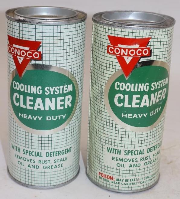 Group of 2 Conoco Cooling System Cleaner HD Advertising Cans (1 of 2)