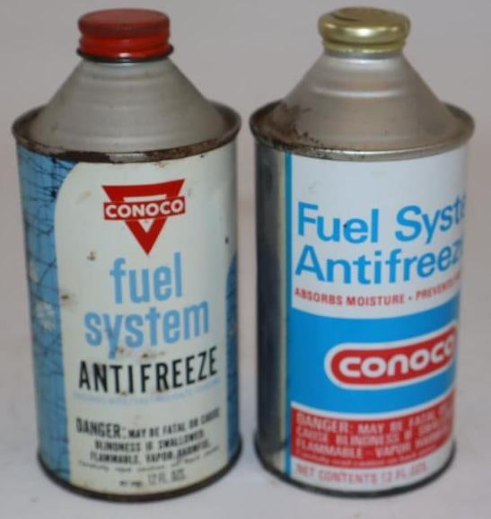 Group of 2 Conoco Fuel System Antifreeze Conetop Cans (1 of 2)