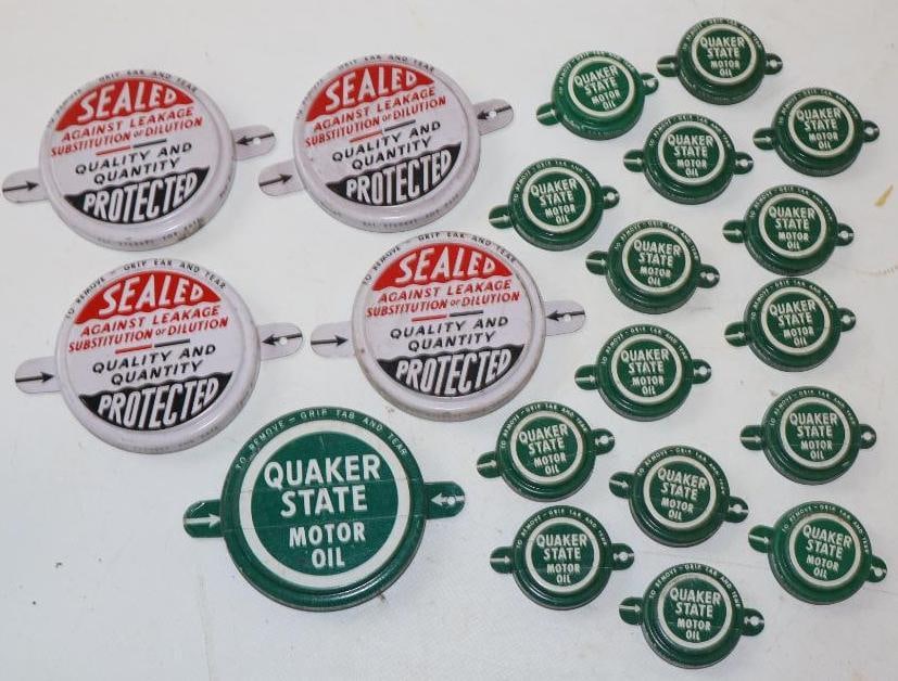 Group Of 20 Quaker State & Tri-sure Oil Related Advertising Bottle Caps (1 of 7)
