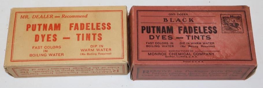 Group Of 2 Putnam No Color Bleach & Fadeless Dyes Advertising Boxes With Original Product (1 of 5)