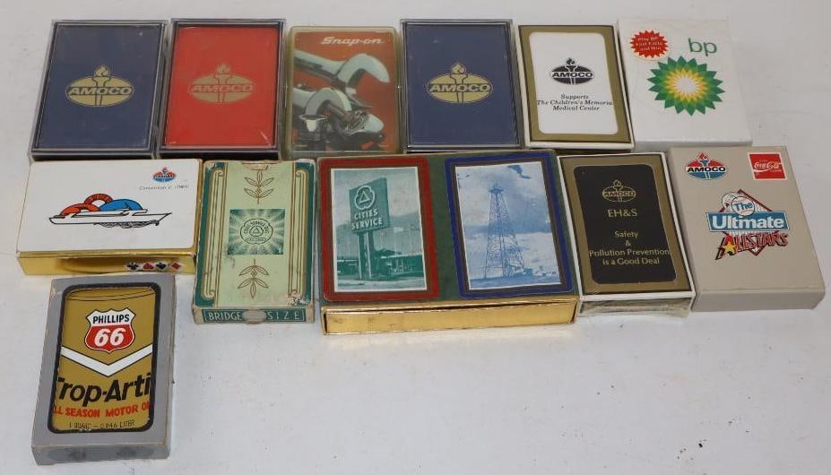 Group Of 12 Different Gas & Oil Advertising Playing Cards (1 of 6)