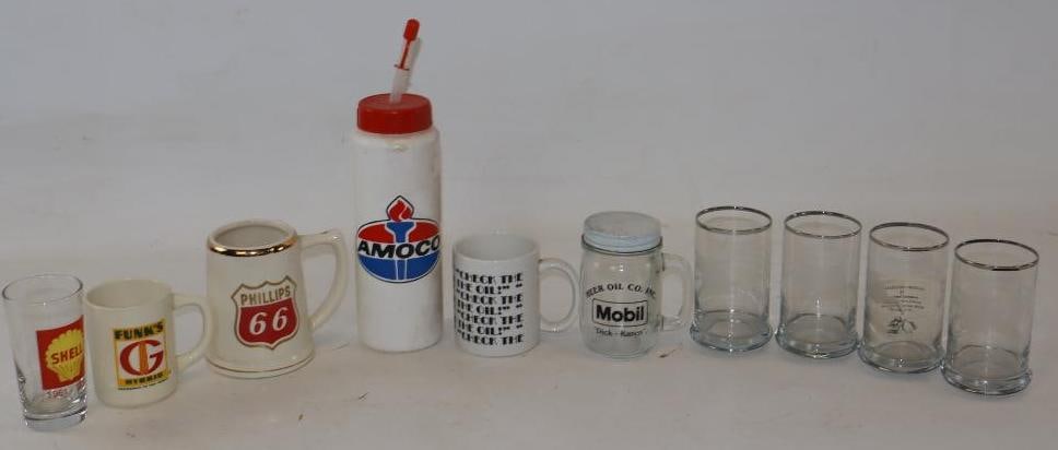 Group Of 10 Gas & Oil & Funck's Advertising Glasses, Mugs & Water Bottle (1 of 8)