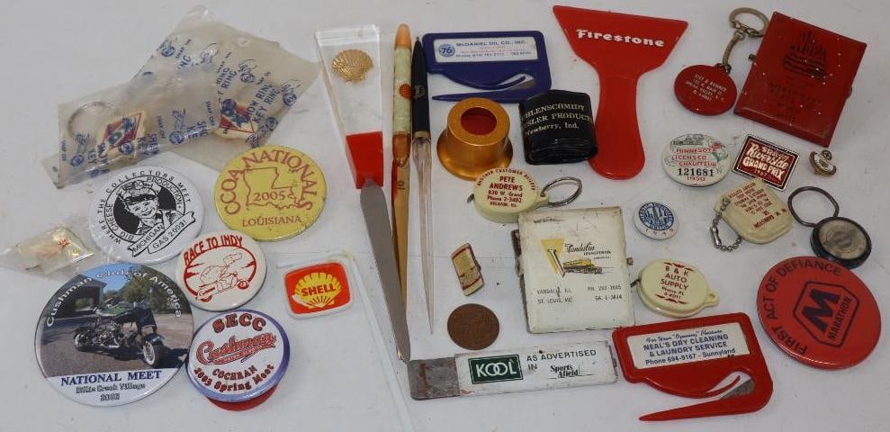 Large Group Of Advertising Pins, Keychains, & Other Gas Station Giveaways (1 of 12)