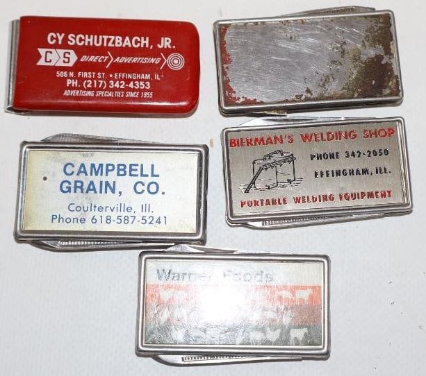 Group Of 5 Advertising Rectangle Pocket Knives (1 of 2)