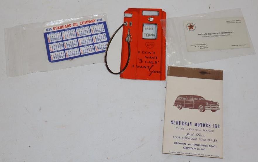 Group Of 4 Texaco, Standard, Suburban & 5 Gal Gas Pump Advertising Business Card Calendar Notebook & (1 of 5)