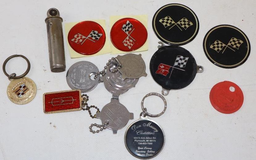Large Group Of Automotive Keychains, Center Cap Emblems, Sparkplug Gappers & Tire Gauge (1 of 6)