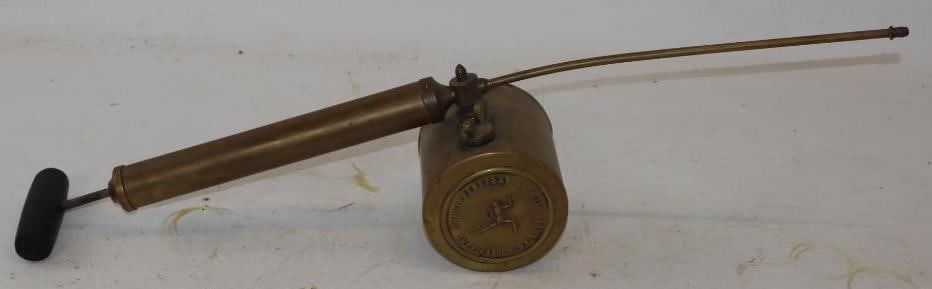 Brass Embossed Shell Penetrating Oil Sprayer: 25" x 4" x 5.5"