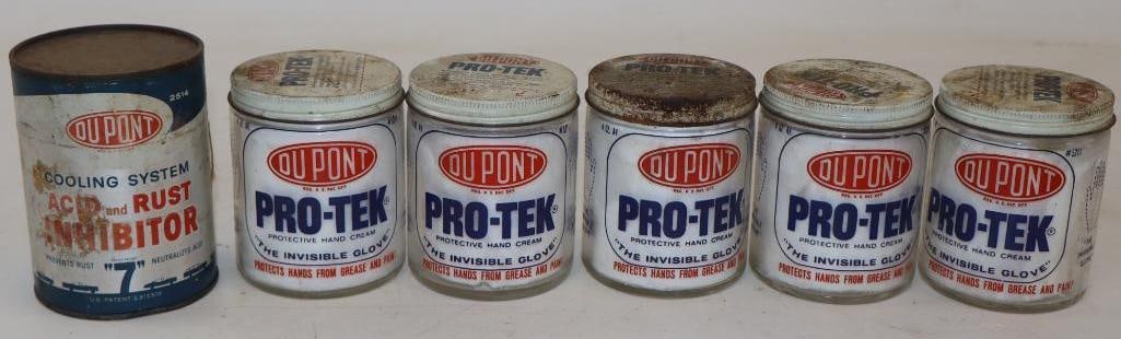 Group of 6 Du Pont Pro-Tek and Cooling System Rust Inhibitor Can and Jars (1 of 4)