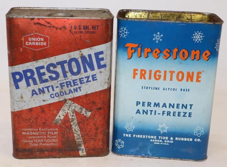 Group of 2 Prestone, and Firestone One Gallon Antifreeze Cans (1 of 3)