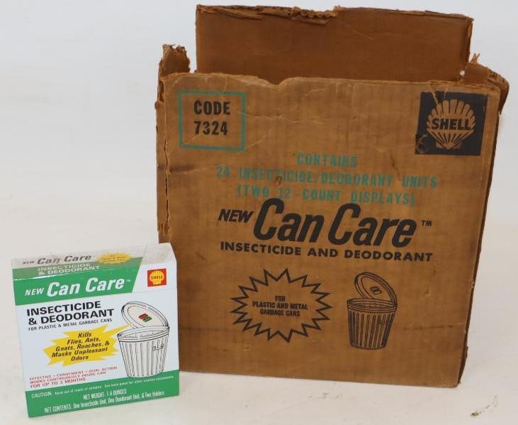 Group Of 12 Shell Advertising Deodorant Insecticide Garbage Can Attachment In Original Boxes: 5x 5x 1.25 Each