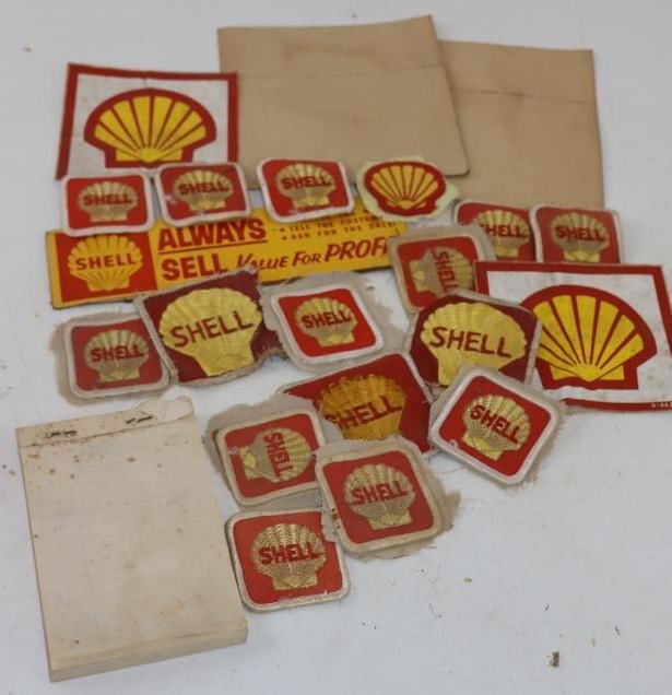 Large Group Of Shell Advertising Patches, Stickers & Oil Change Reminders (1 of 6)