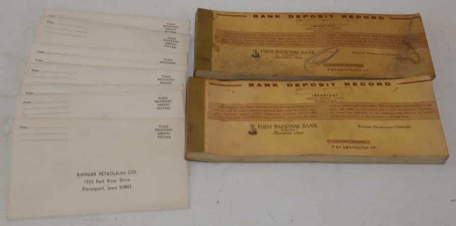 Group Of 12 Ranger Petroleum Envelopes & Bank Deposit Record Books (1 of 4)