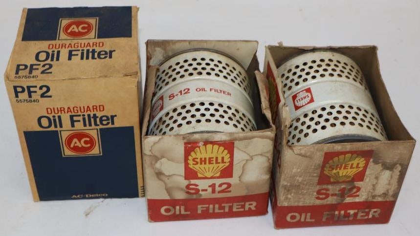 Group Of 3 AC & Shell Vintage Oil Filters In Original Boxes (1 of 3)