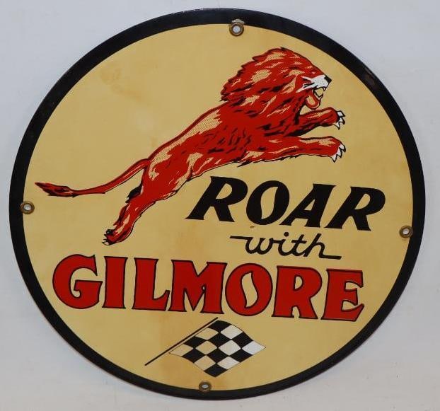 Roar with Gilmore SSP Reproduction Gas Pump Sign (1 of 4)