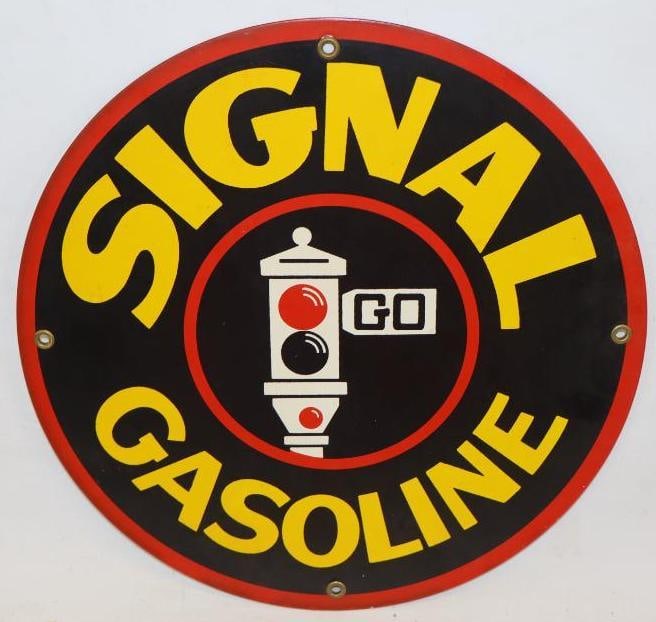 Signal Gasoline SSP Reproduction Gas Pump Sign (1 of 4)