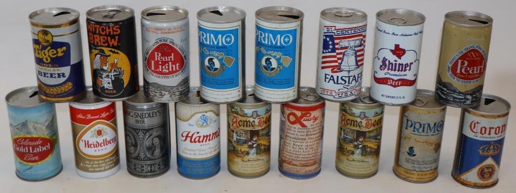 Group of 19 Southern Western, and Singapore Brands Advertising Pull Tab Beer Cans (1 of 12)