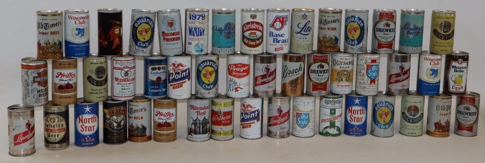 Group of 48 Michigan, Wisconsin, and Canadian Advertising Pull Tab Beer Cans (1 of 20)