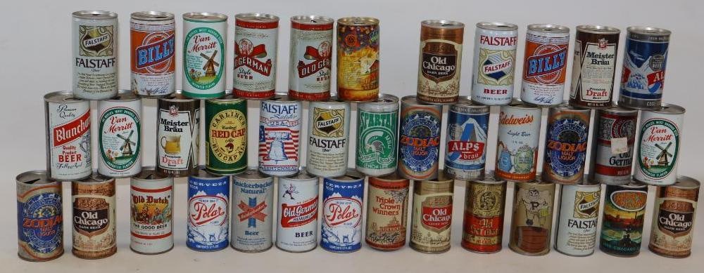 Group of 38 East Coast and Mid-West Brewery Advertising Pull Tab Beer Cans (1 of 18)