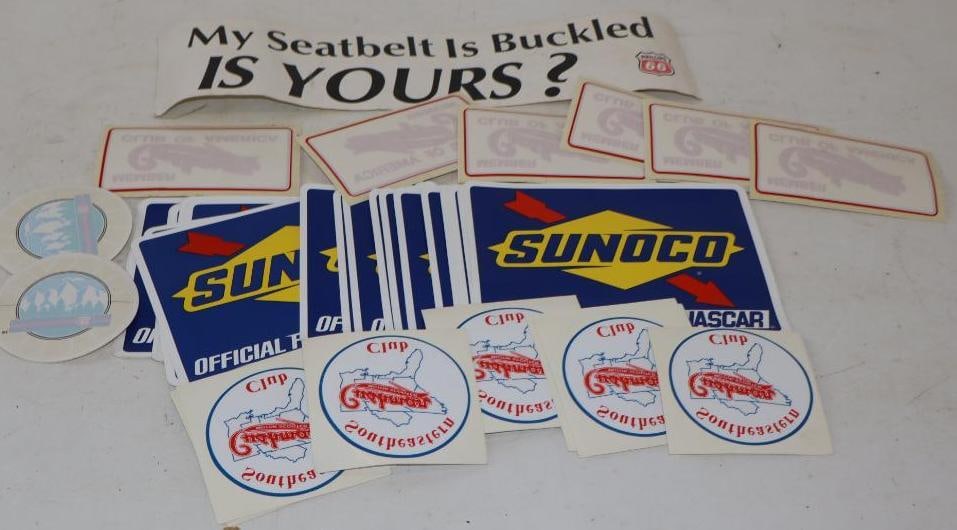 Large Group of Phillips 66, Sunoco, and Cushman Advertising Stickers (1 of 9)
