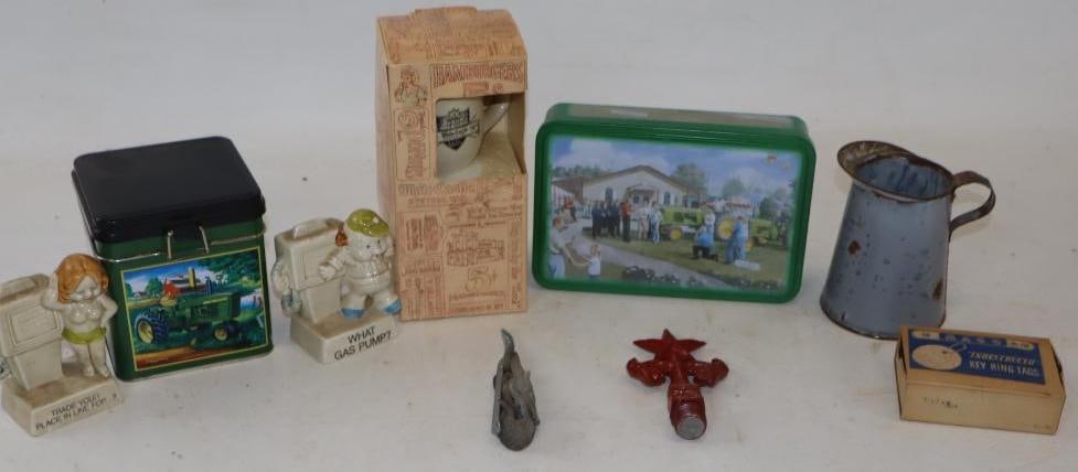 Group of 8 John Deer Tins, White Castle Cups, and Other Household Items (1 of 8)
