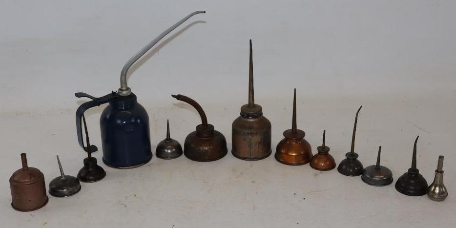 Group of 10 Brass and Metal Oiler Cans (1 of 7)