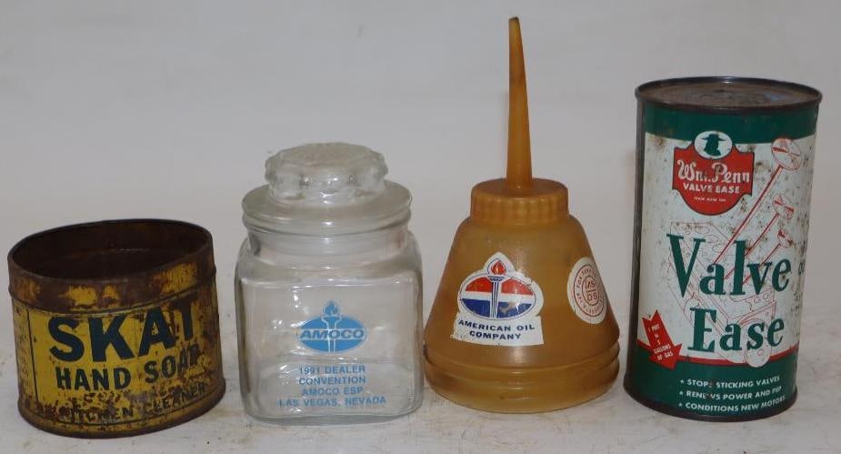 Group of 4 William Penn, Amoco, and Standard Advertising Cans, and Jar (1 of 4)